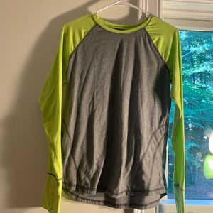 Neon Green & Grey Workout Top